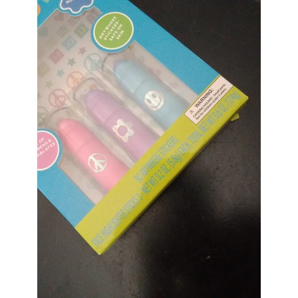 150 3 Colors Body Glittery Highlighter Makeup & Sticker Set Girls